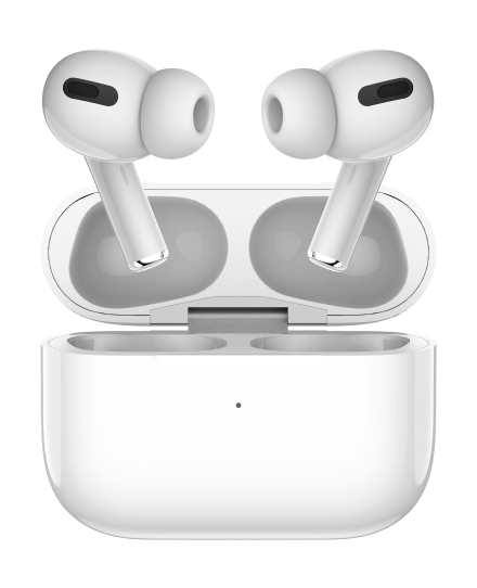 The white earbuds with the white case